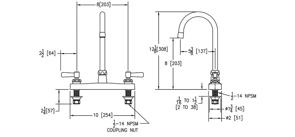 Elkay LK800GN05L2 Deck Mount WS GN SPT Lever Handle by Elkay 