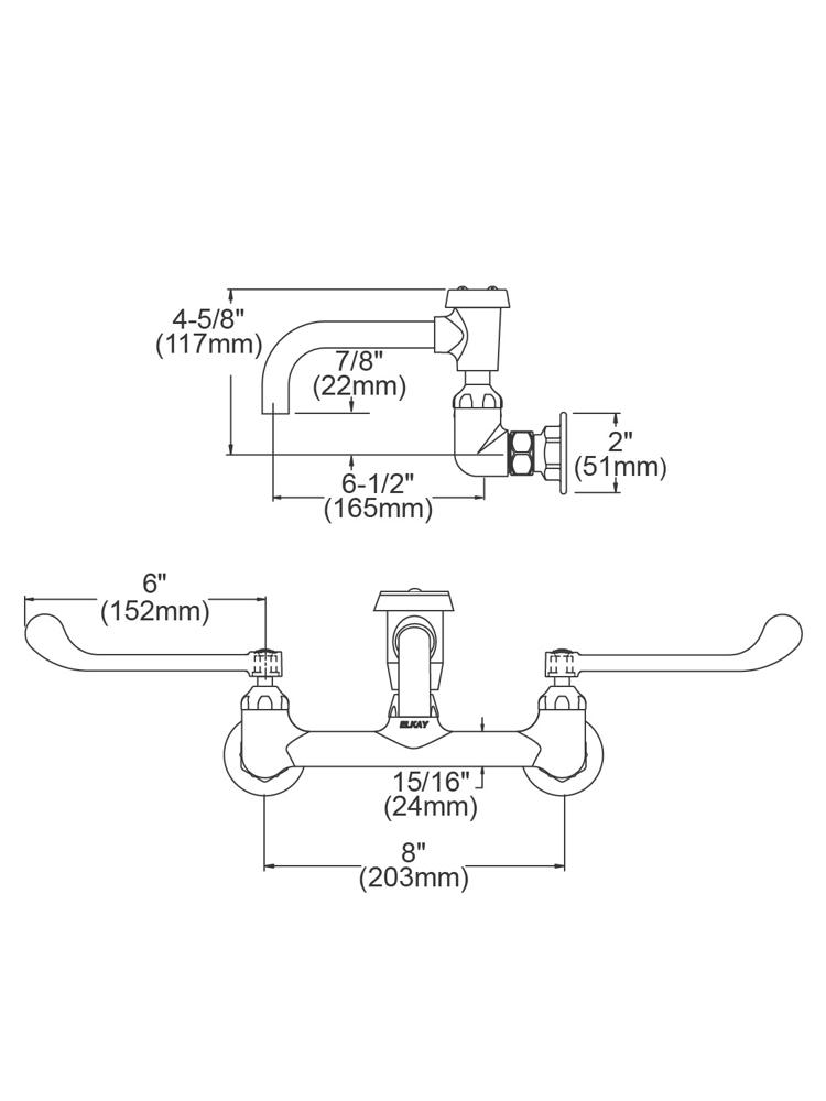 Elkay LK69CH Commercial Service/Utility Single Hole Wall Mount Faucet with  Hose End, Chrome 並行輸入品