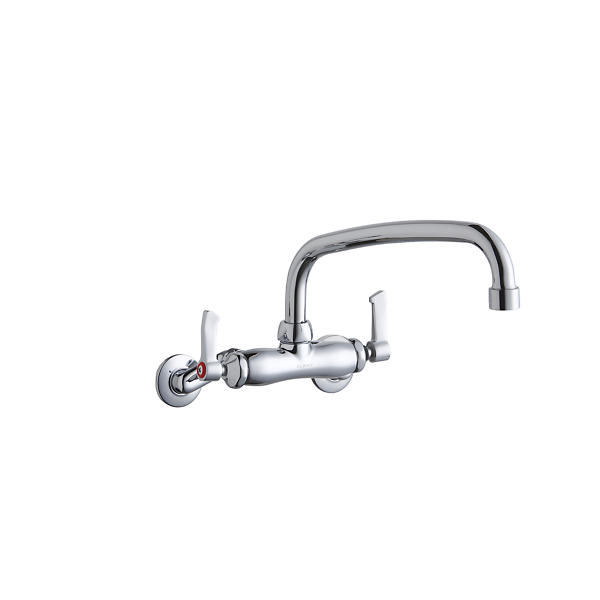 Elkay Chrome 2-Handle Wall-Mount Bar and Prep Handle Commercial Kitchen Faucet Elkay Chrome 2-Handle Wall-Mount Bar and Prep Handle Commercial Kitchen Faucet