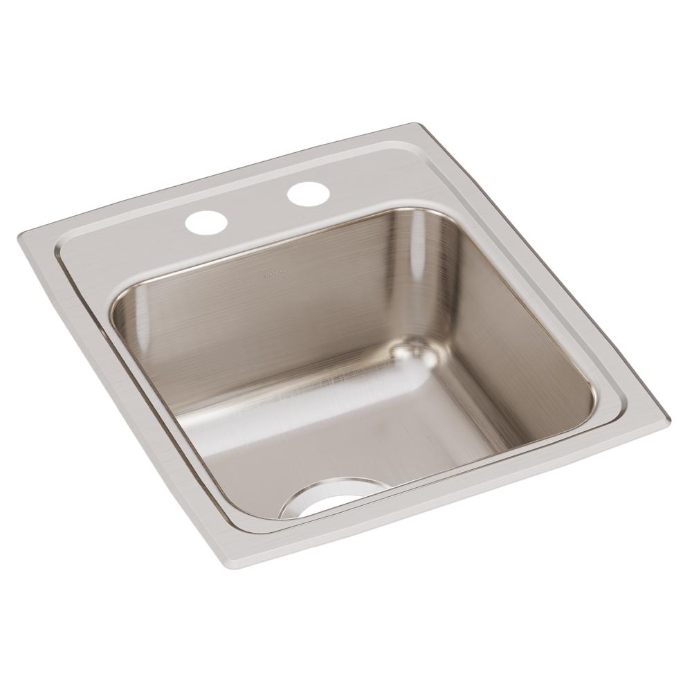 Drop-In 22-Gauge Stainless Steel 15 in. 2-Hole Single Bowl Bar Sink