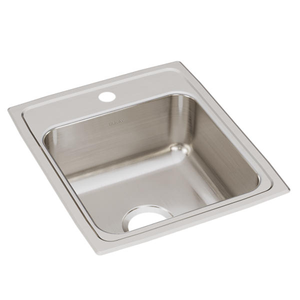 Lustertone Drop-In Stainless Steel 17 in. x 20 in. 1-Hole Single Bowl Kitchen Sink Lustertone Drop-In Stainless Steel 17 in. x 20 in. 1-Hole Single Bowl Kitchen Sink