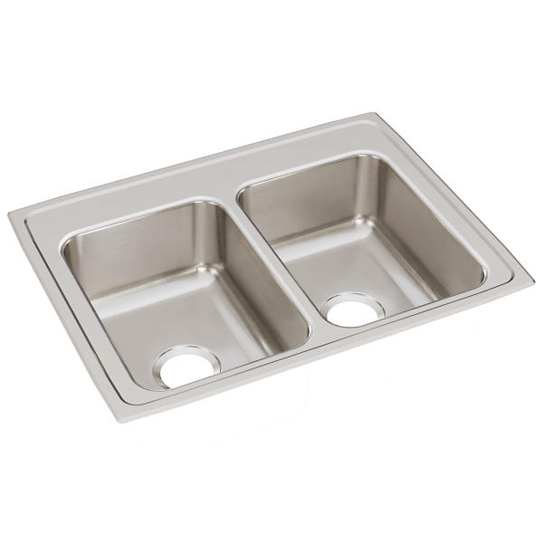 Elkay Lustertone SS 29 x 22 x 7.6 Equal Double Bowl Drop-in Elkay Lustertone SS 29 x 22 x 7.6 Equal Double Bowl Drop-in