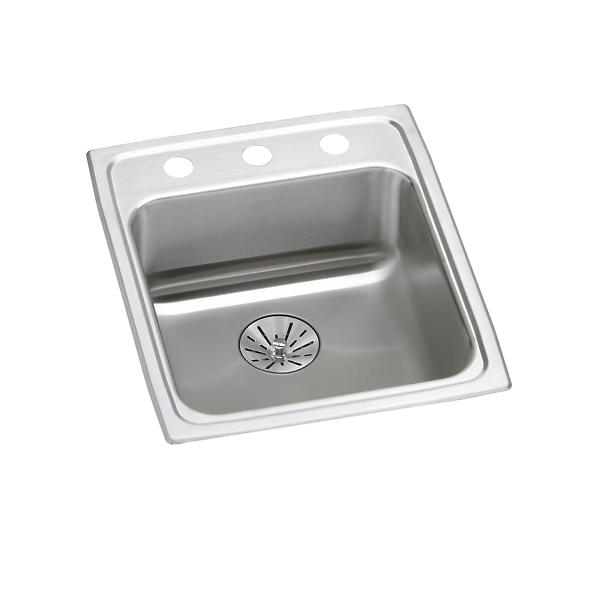Lustertone Drop-In Stainless Steel 17 in. x 20 in. 1-Hole Single Bowl Kitchen Sink Lustertone Drop-In Stainless Steel 17 in. x 20 in. 1-Hole Single Bowl Kitchen Sink