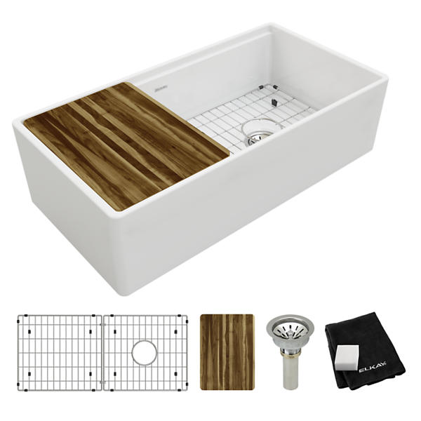Fireclay 36 in. Single Bowl Farmhouse Kitchen Sink in White Fireclay 36 in. Single Bowl Farmhouse Kitchen Sink in White