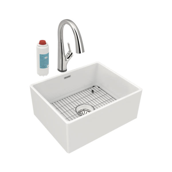 Fireclay 24 in. Single Bowl Farmhouse Kitchen Sink in White Fireclay 24 in. Single Bowl Farmhouse Kitchen Sink in White