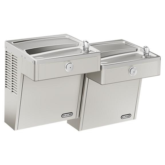 Wall Mount Vandal Resistant Bi-level ADA Cooler Non-filtered Refrigerated Stainless