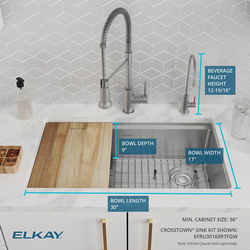 Workstation 16G SS 31.5x18.5x9 Single UnderMT Sink Kit