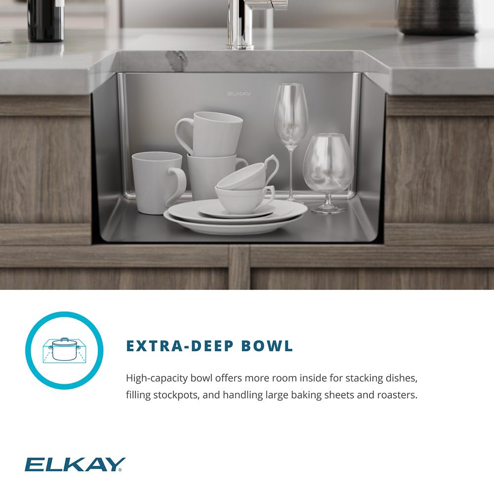 Elkay SS 18.5 x 18.5 x 9 Single Undermount Sink & Faucet Kit