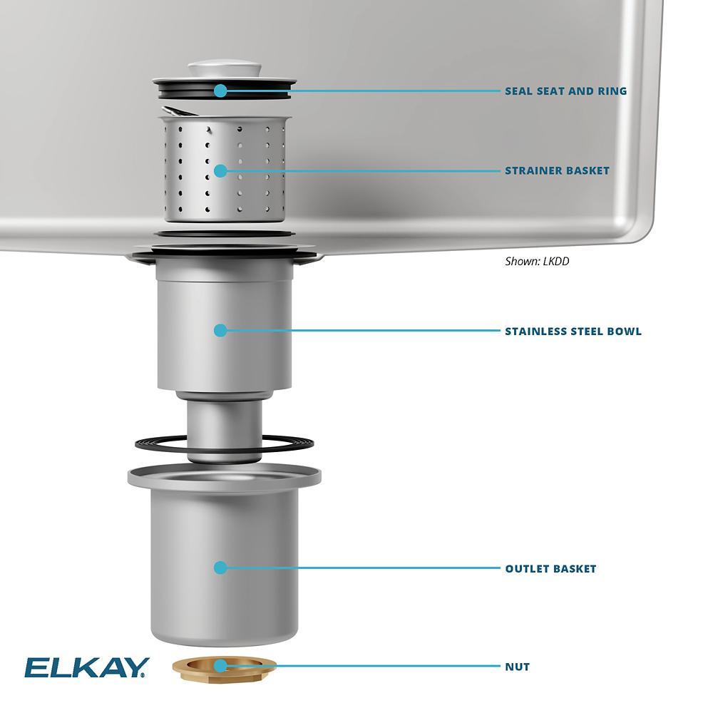 Elkay 3.5 in. Kitchen Sink Drain with Removable Basket Strainer