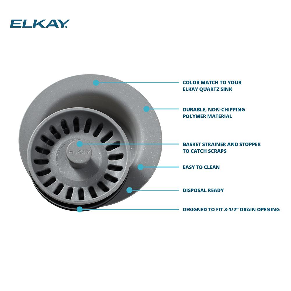 Elkay 3.5 in. Kitchen Sink Drain with Removable Basket Strainer and Rubber  Stopper D1125 - The Home Depot